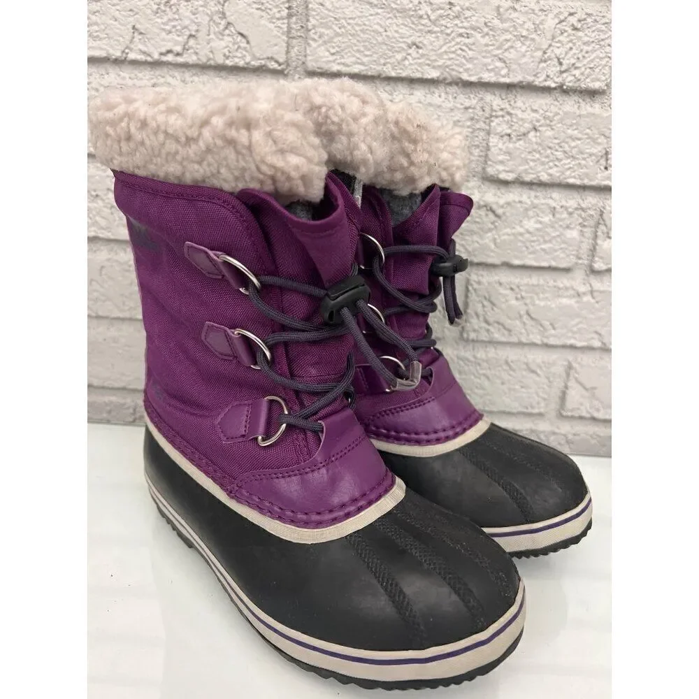 Sorel Yoot Pac Girls Boots Snow Winter Nylon Waterproof Size 3